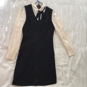Black and off white long sleeve kate spade dress